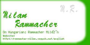 milan rammacher business card